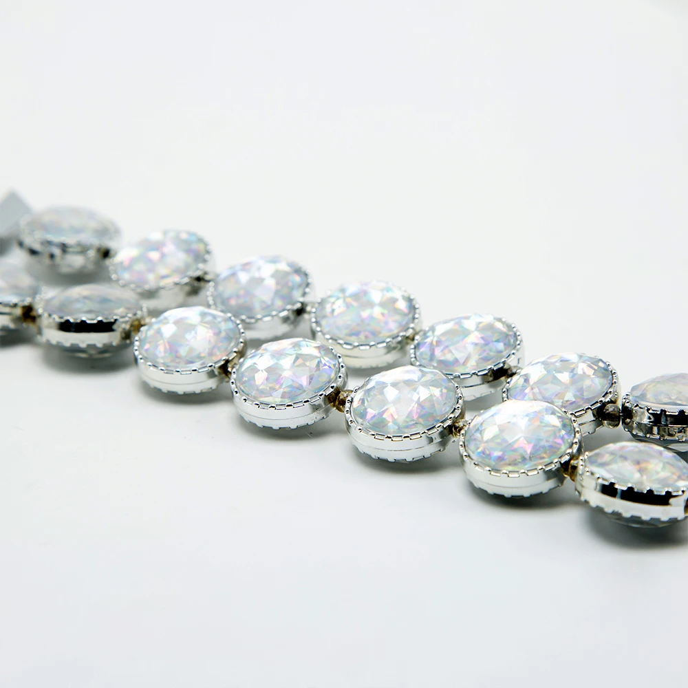 2020 Newest 22mm Crystal Faceted Cabochon Acrylic Lentil Beads for Jewelry Making