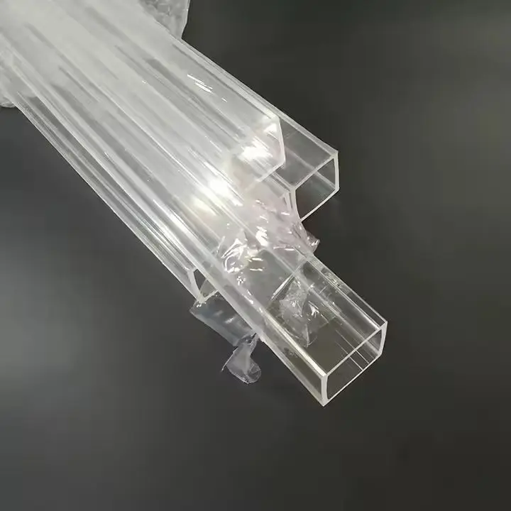 Extrude Acrylic Square Clear Tube PMMA Pipe Cylinder for Decoration, Construction, LED Lighting