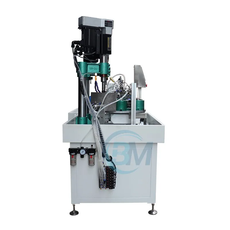 Automatic rotary table multi spindle drilling chamfering and tapping machine with PLC control and intelligent screen