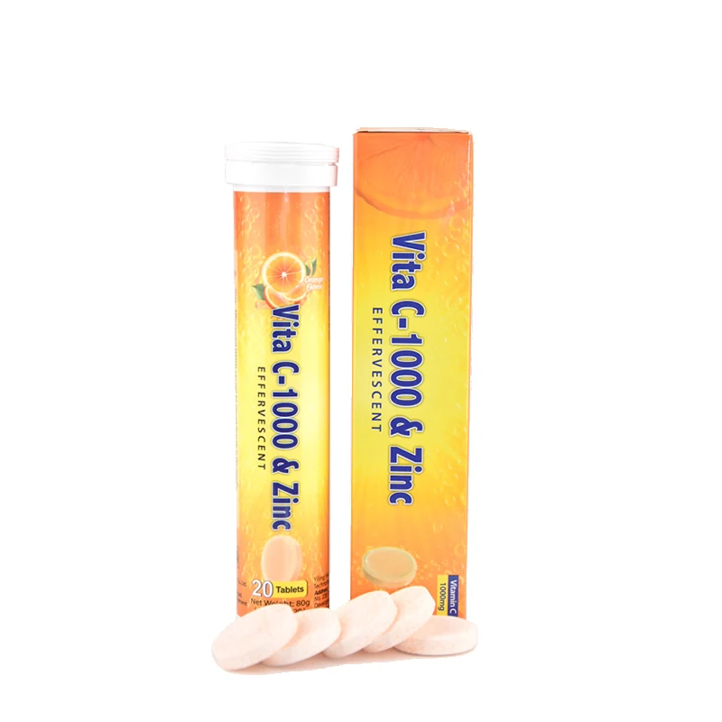 Health Drink 1000mg vitamin c effervescent tablets with zinc OEM factory custom flavor Immunity Improve
