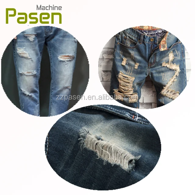Ripped Jeans Making Machine for Sale Single Position Jeans Damaging Machine