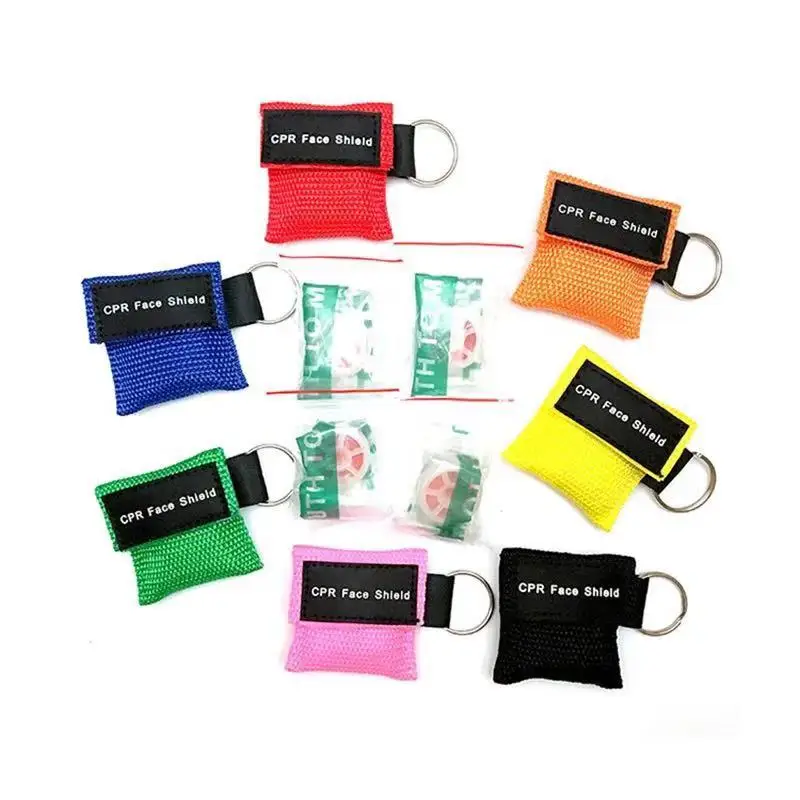 CPR Mask for Pocket or Key chain, CPR Emergency Face Shield with One-way Valve Breathing Barrier for First Aid or AED Training