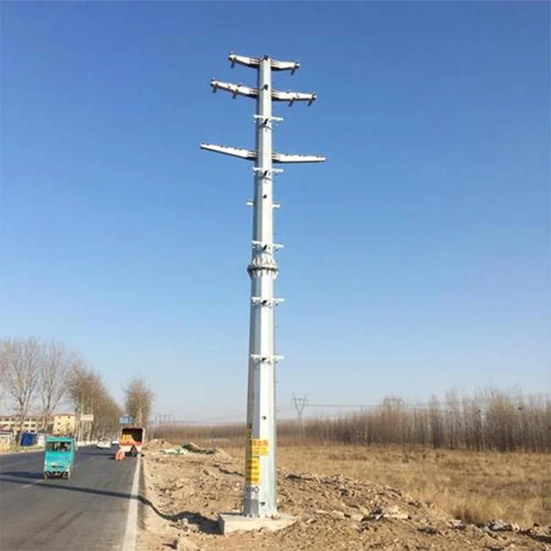 Q235 High Mast Electric Pole Power Steel Galvanized Pole