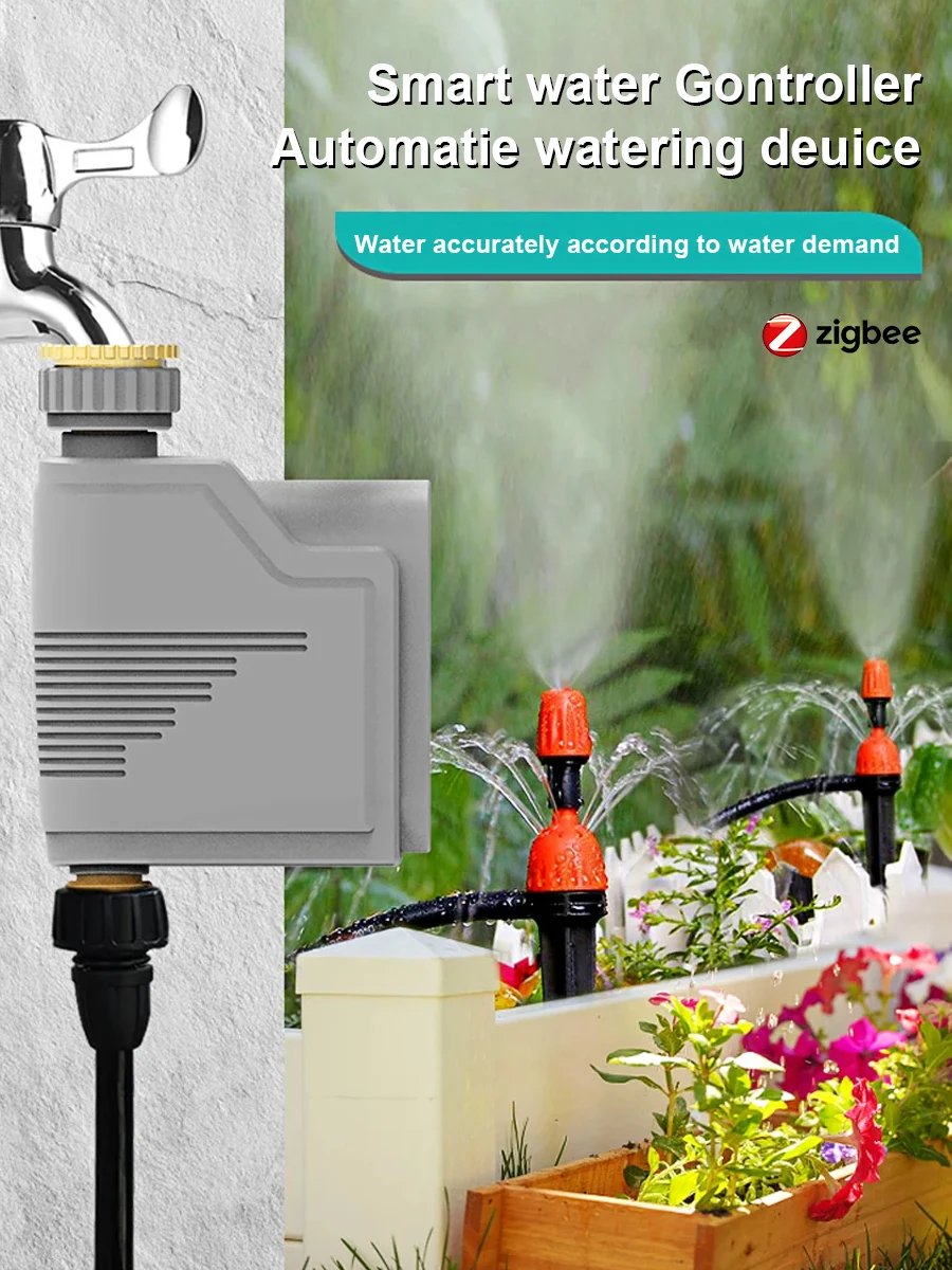 Tuya Zigbee Smart Garden Smart Watering Valve Low power consumption Lawn Timer Sprinkler Irrigation system Garden