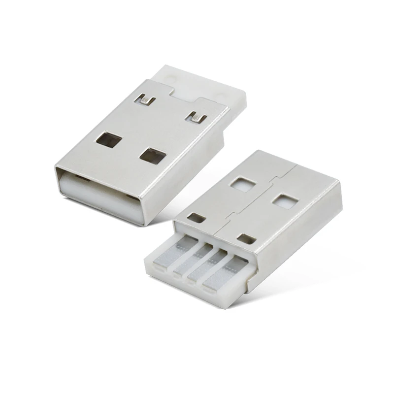 Быстрая зарядка USB 4P Пайка Тип A штекер разъем PBT для USB кабеля