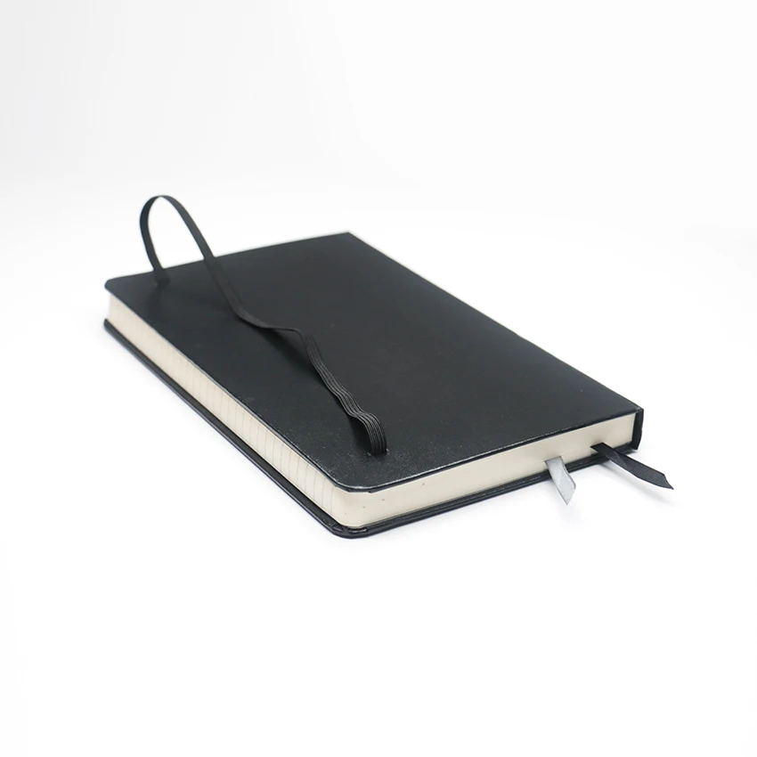 Small Volume Wholesale Simple Black Business Bandage Notepad High Quality Cheap Custom Paper  Ruled Line Branded Notebook
