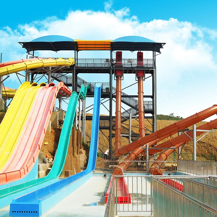 Hot Sale Fiberglass Aqua Loop Water Slide For Waterpark New Design Transparent Water Slide