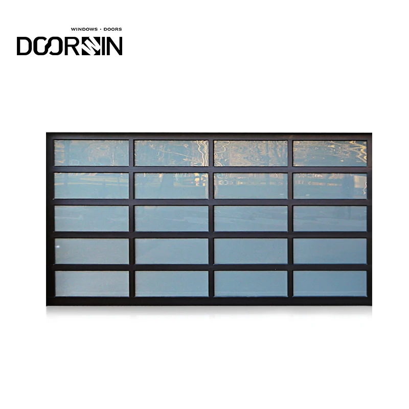 Doorwin Automatic Intelligent Operation Security Rolling Doors Full View Tempered Glass Aluminum Garage Doors