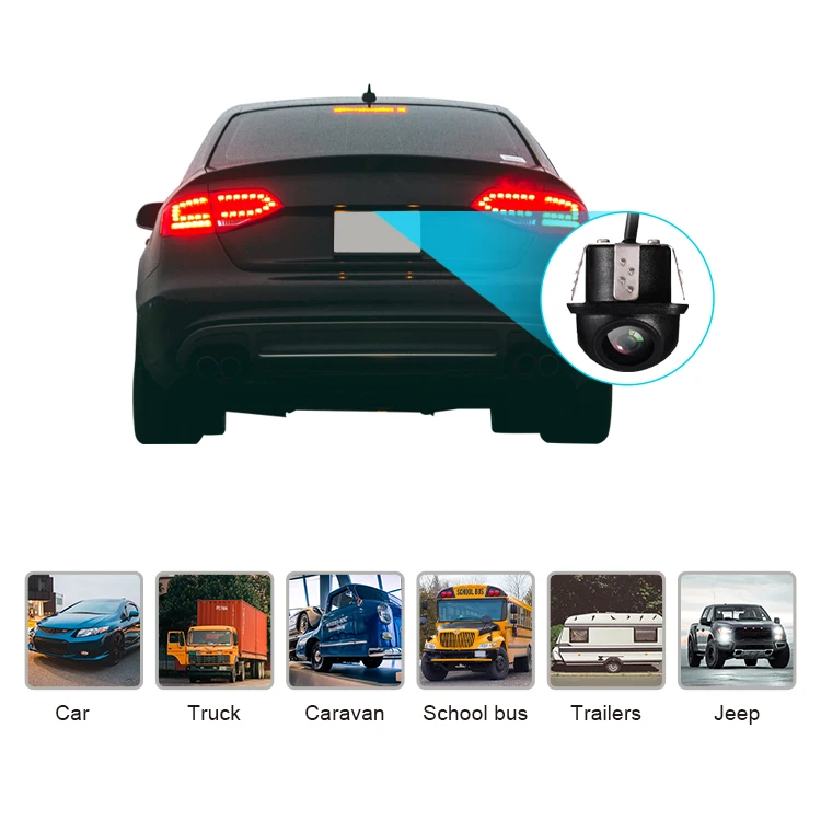 Wemaer Universal Car Rear View 4 LED Camera Waterproof Car Parking Assistance Reversing Back CMOS Image Sensor Rearview Camera