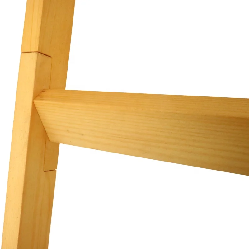 Customized Wooden Blanket Ladder 5 ft Wall Leaning Ladder Shelf Wooden Towel Rack Ladder Wood