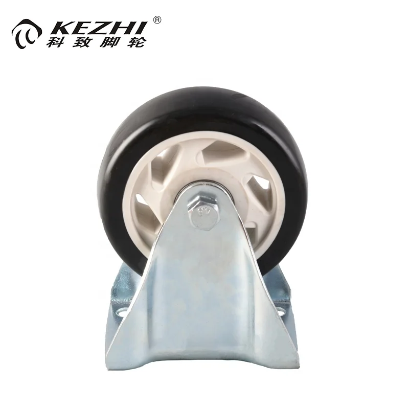 Medium Duty 5 inch pu caster fixed wheel for canteen trolley