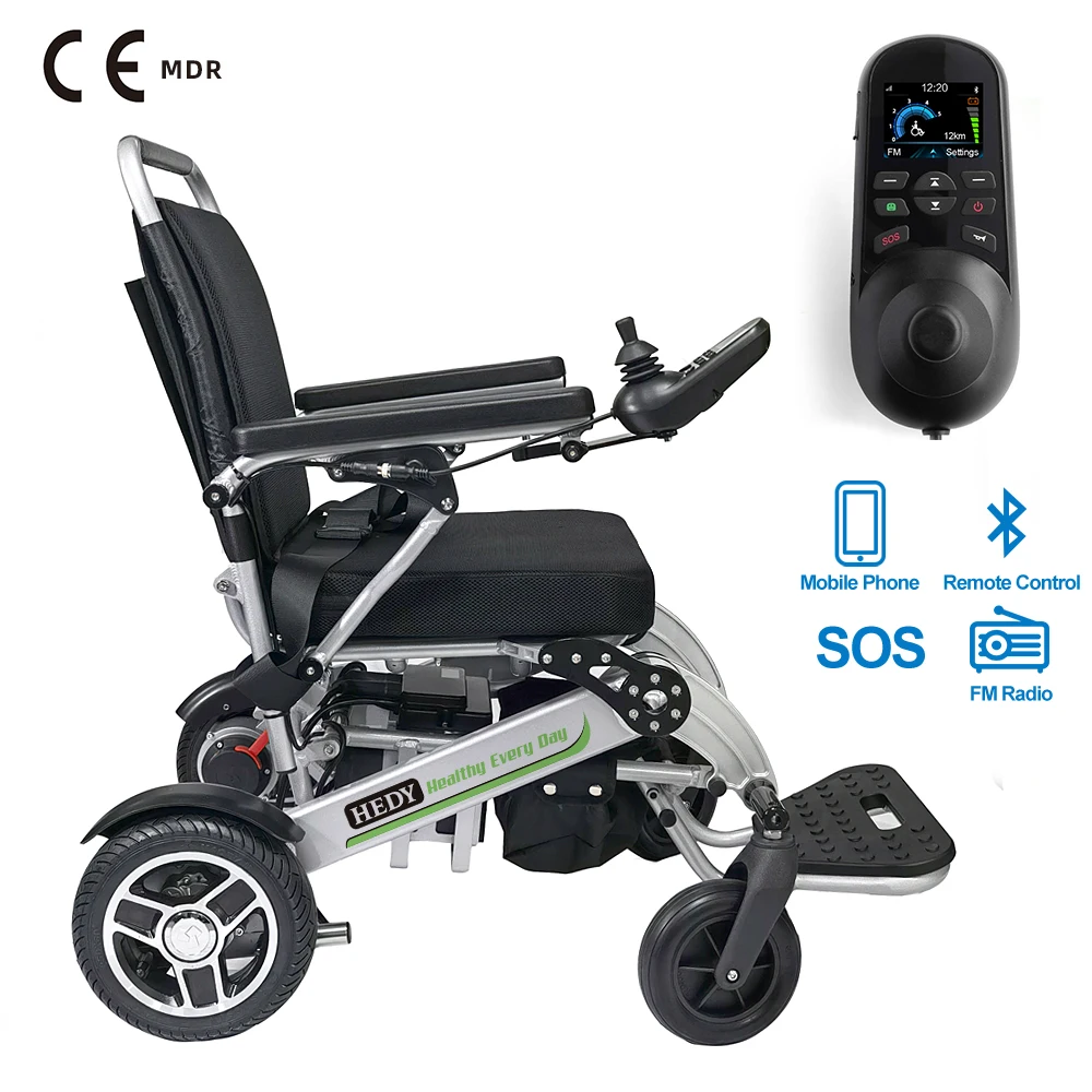 HEDY SEW01 CE MDR High Speed Light Foldable Compact SOS Call FM Remote Control Smart Travel Electric Wheelchair Manufacturer