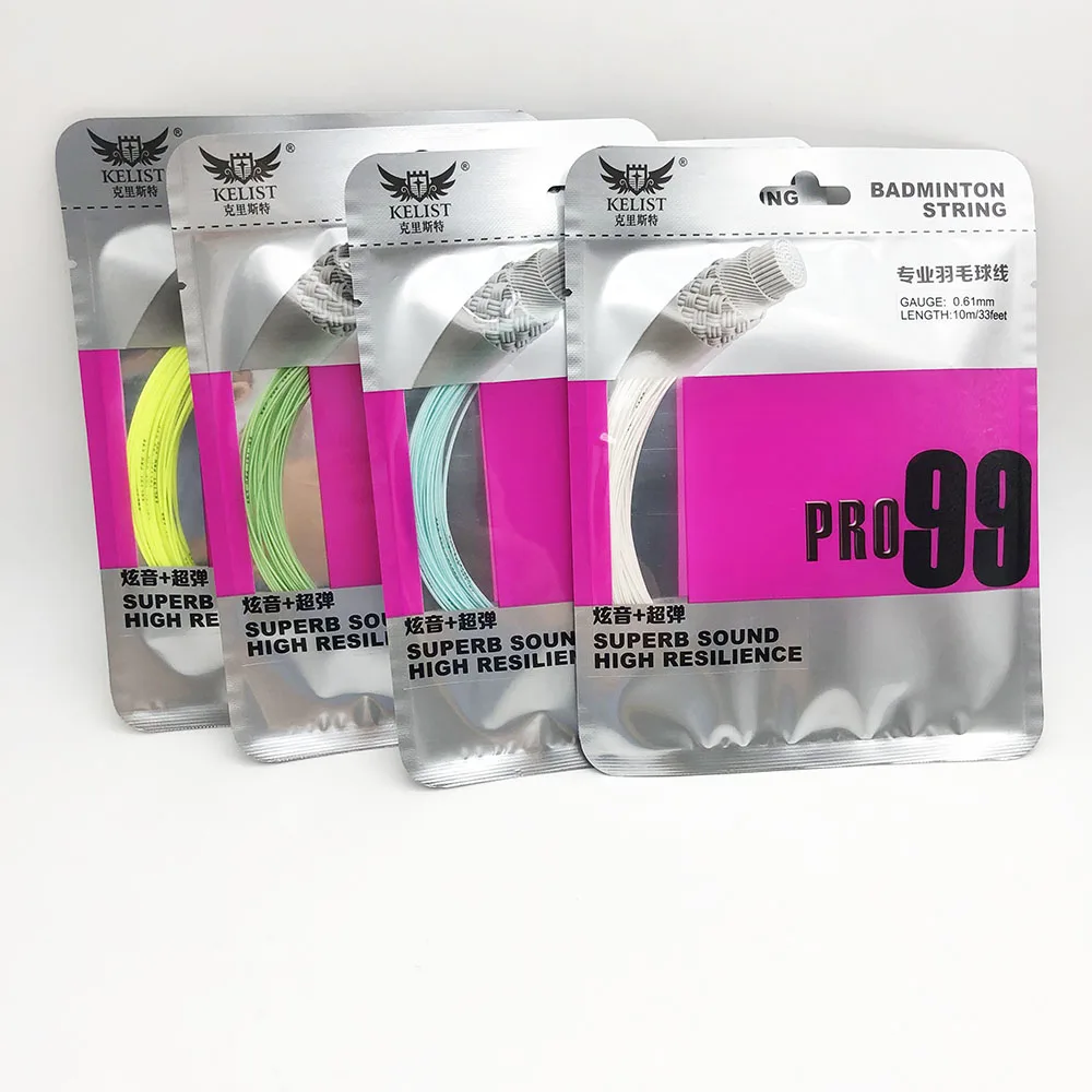 High elasticity super sound  nylon badminton strings  0.61mm  can be OEM LOGO Thin better control