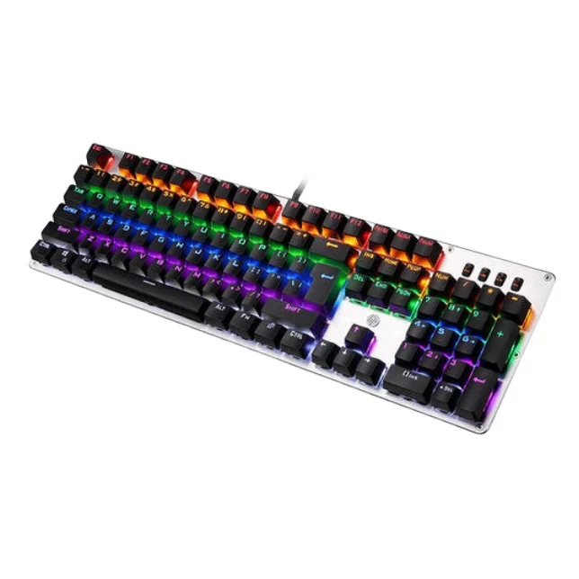 Wholesale GK100F mechanical Ergonomics mixed light green axis Internet cafe dedicated LOL full key without punch gaming keyboard