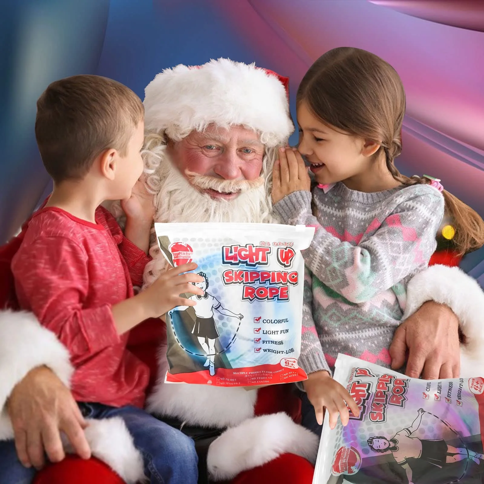 Multiple Colors Adjustable Luminous Colorful Skipping Ropes Fitness Exercise LED Jump Rope for Kids