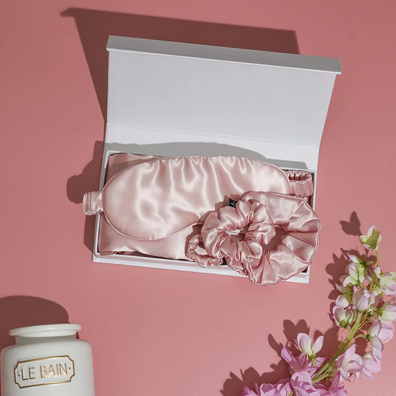 Custom Logo 22mm Silk Eye Mask Covers Mulberry 100% Pure Silk Sleeping Eye Mask