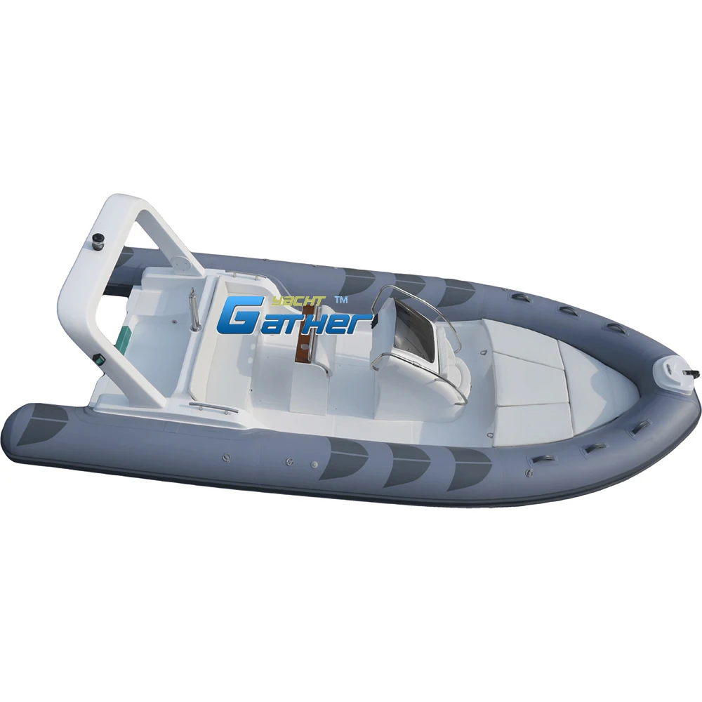 China RIB600 6m Sport RIB Boat Fiberglass Material for Outdoor Fishing Surfing on Lakes and Rivers