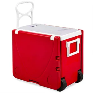 
Multi Function Rolling Cooler With Table And 2 Chairs Picnic Camping Outdoor Blue And Red 