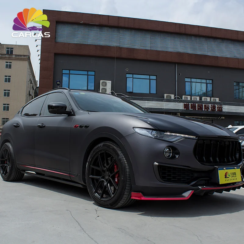 Waterproof PVC Self Adhesive Car Body Polyester Sticker Foggy Surface Black Matte Wrap Vinyl Film For Car Wrapping Vinyl Used Ca