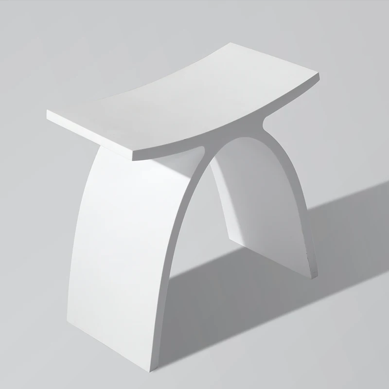 2021 hot selling KKR white matte acrylic solid surface bath shower stool bathroom vanity stool