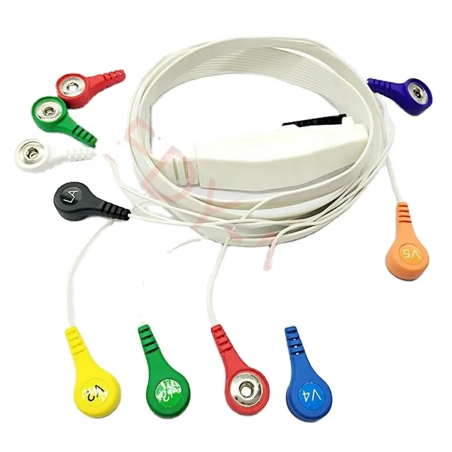 Производитель медицинских аксессуаров ECG Holter Cables защелка 10 свинцовых проводов