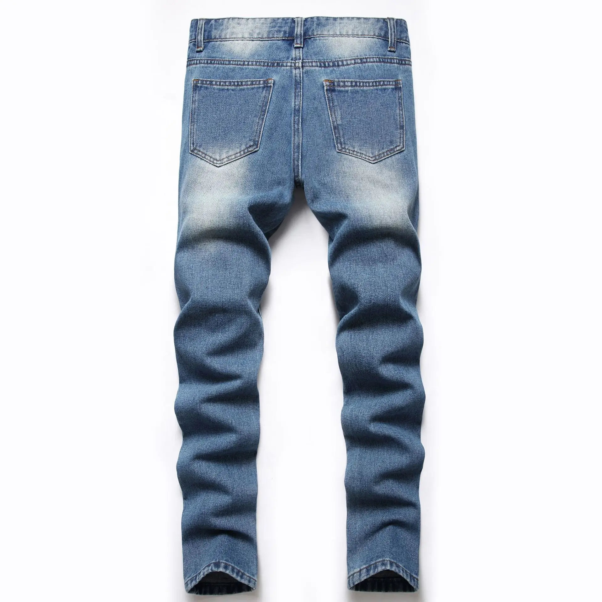 2023 New 4-13 Years Children Fashion Jeans Boys Classic Denim Long Trousers Hole zipper Straight Kids Jeans Pants