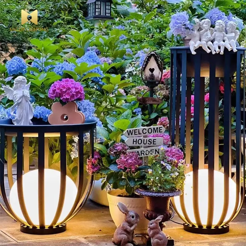 Popular Energy-Efficient Solar Lights Outdoor Garden Lights IP65 Glowing Light Flower Plant Pots Table Lamp