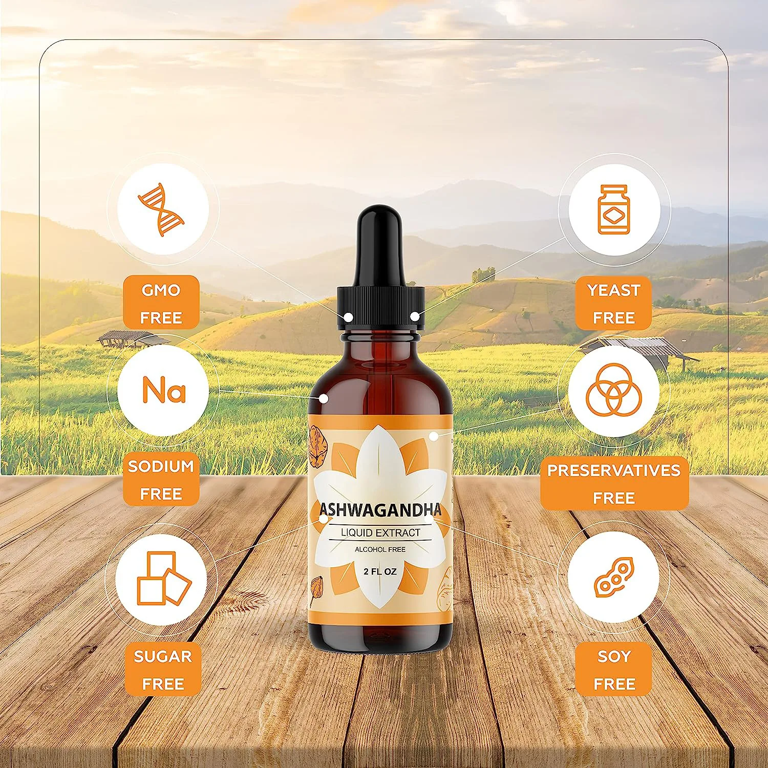 Wholesale Organic Ashwagandha Ksm 66 Root Extract Liquid Ashwagandha Cognitive Function And Focus Booster Liquid Drops