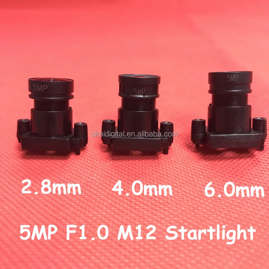 5.0 Megapixel F1.0 Aperture M12 Mount Fixed Iris 2.8mm 4mm 6mm Cctv Lens For Webcam Ir Filter Starlights Hd Video Surveillance