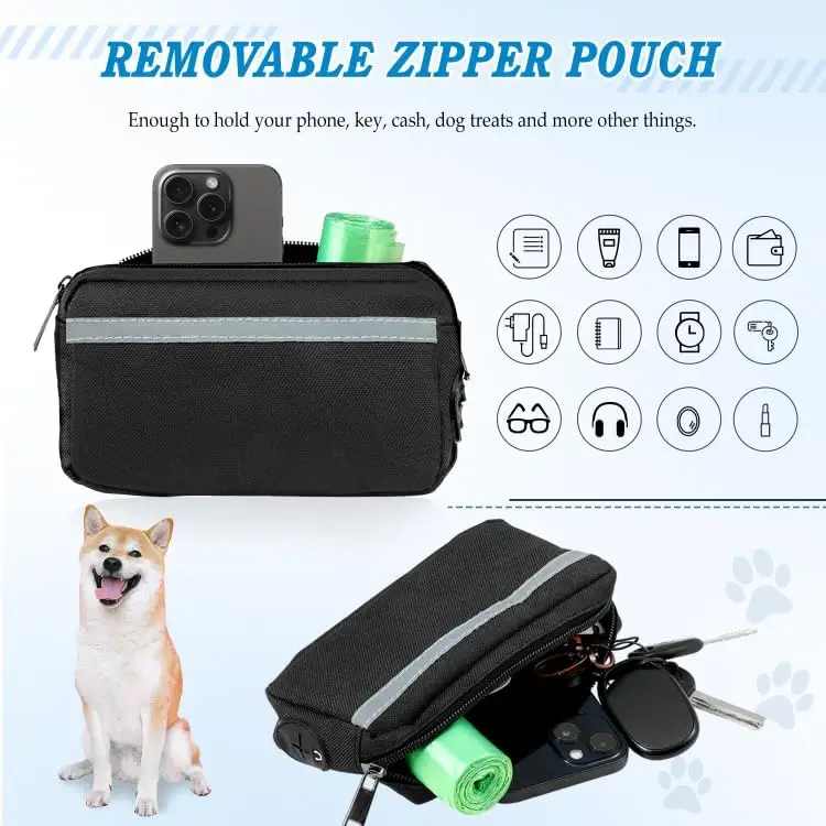 High Quality Plastic Waterproof Hands Free Dog Belt Rope Leash With Clamps For Outdoor Walking Running