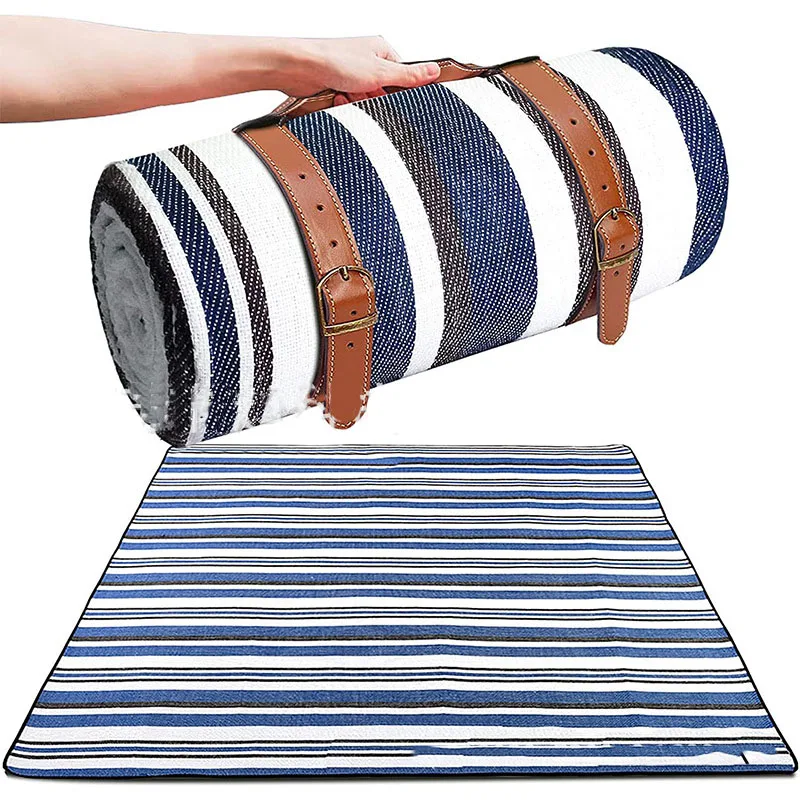 Custom Logo Stripe Acrylic PEVA Camping Mat Outdoor Camping Picnic Splash-proof Picnic Mat