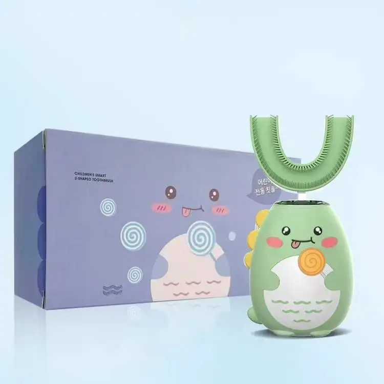 Wholesale Custom U-Shaped 360 Soft Silicone Nano Automatic Baby Kids Children Smart Ultrasonic Electric Toothbrush