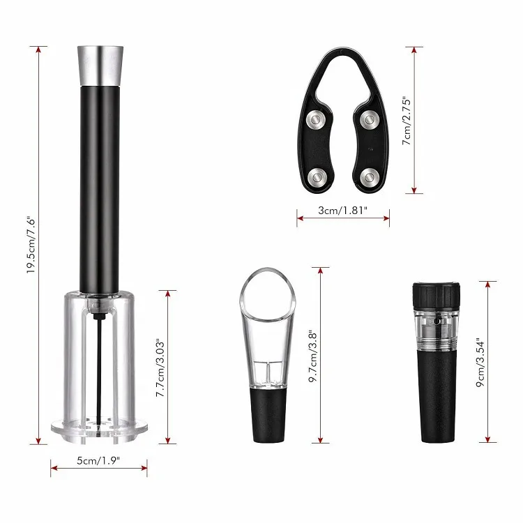 Best Seller Kitchen Gadget Wine  Corkscrew Air Pressure Pump Wine Opener Set with Gift Box