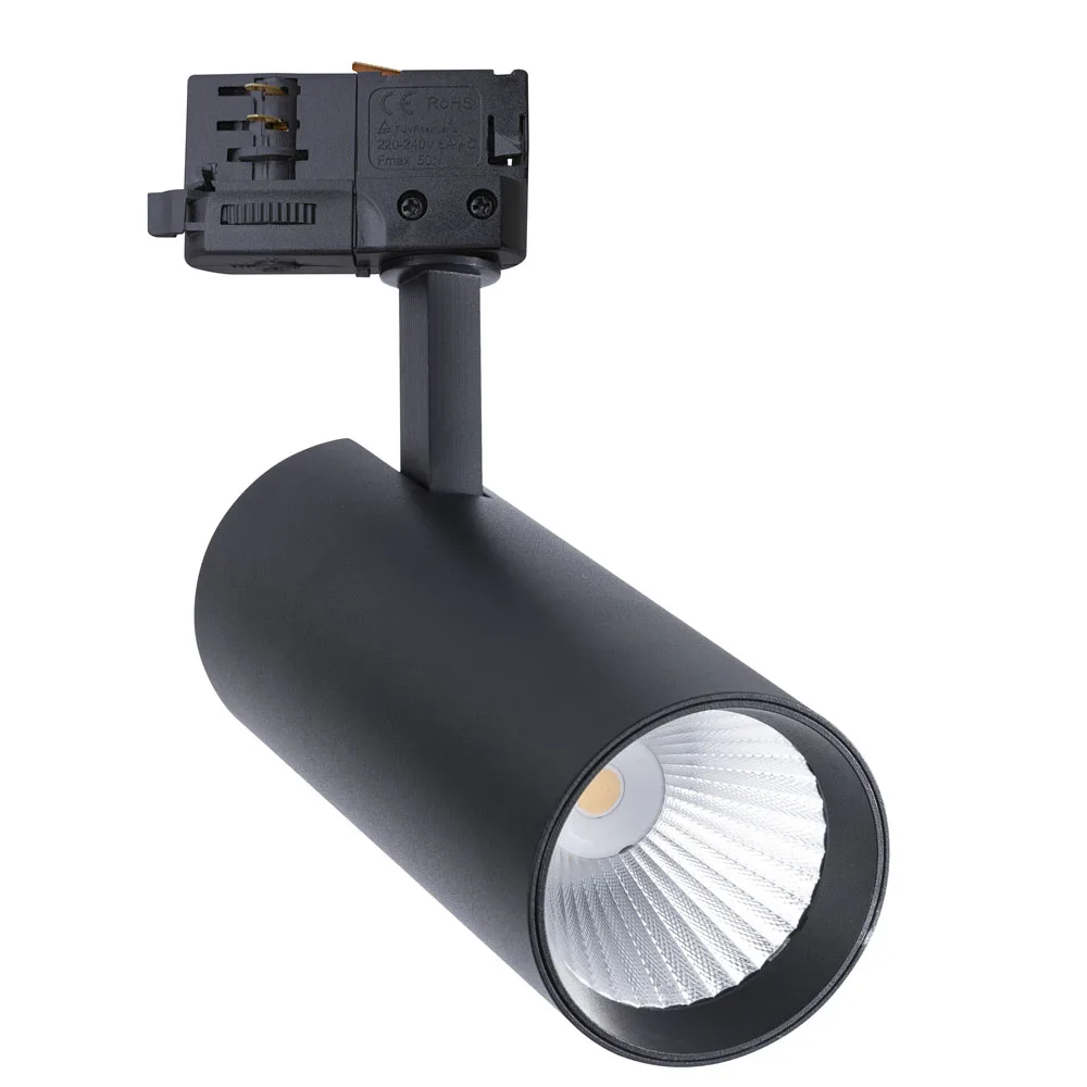 Modern Commercial Wireless Showroom Lighting Fixture 220v 30w 3 Phase 4 Wires Led Spot Track Lights