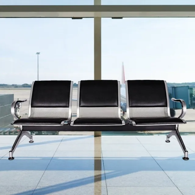 High Quality Modern 2-seater Office Furniture Stainless Steel Airport Hospital Waiting Chair for Public Area