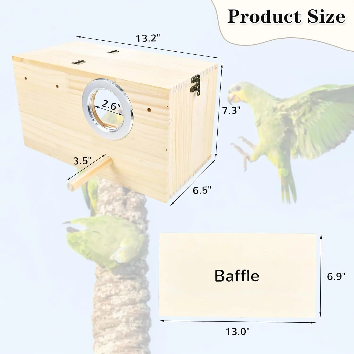 small beautiful parrot house Acrylic Transparent bird breeding nest box outdoor animal wooden cages of birds