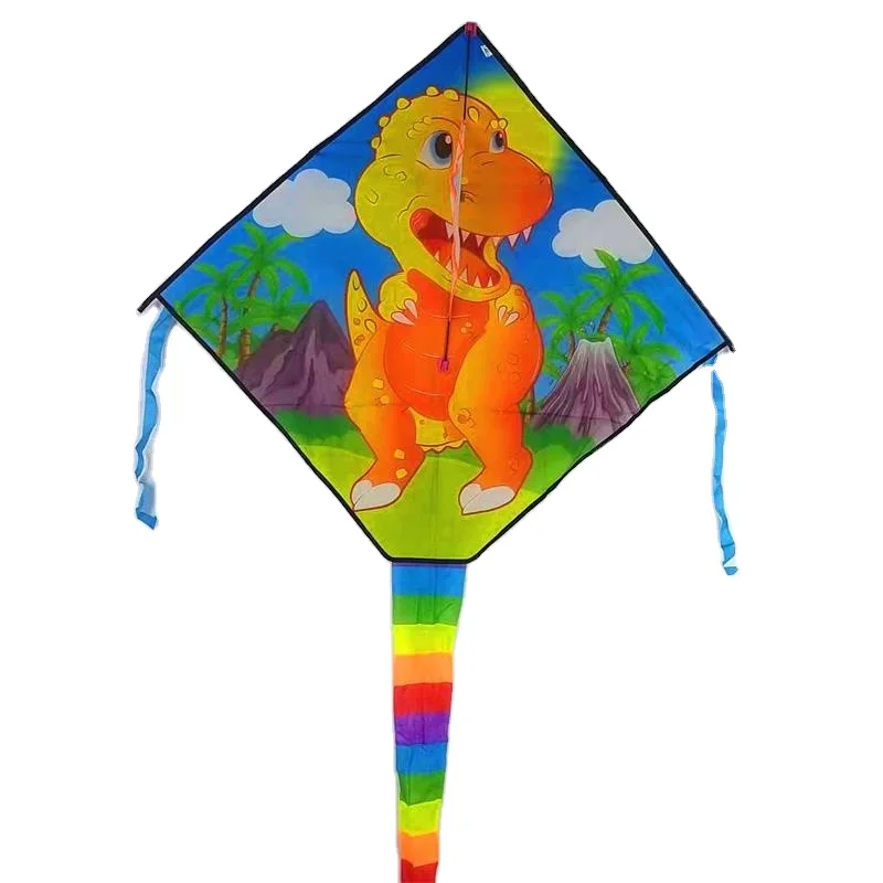 Wholesale cheap diamond-shaped kite outdoor sports children toys small dinosaur pattern kite