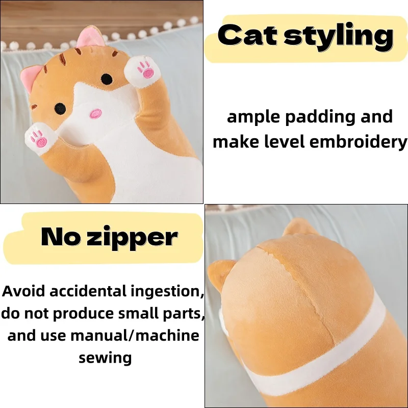 Soft lovely cat large pillow home decoration stuffed toys sleeping hug bed pillows as girl gift
