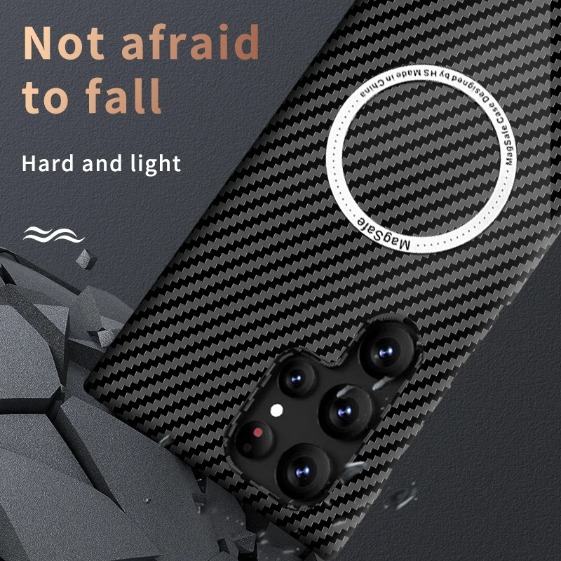 Carbon fiber magnetic case for Samsung S22  ultra Covery Shockproof shell for Galaxy S21 ultra magnet holder luxury for s22 s211