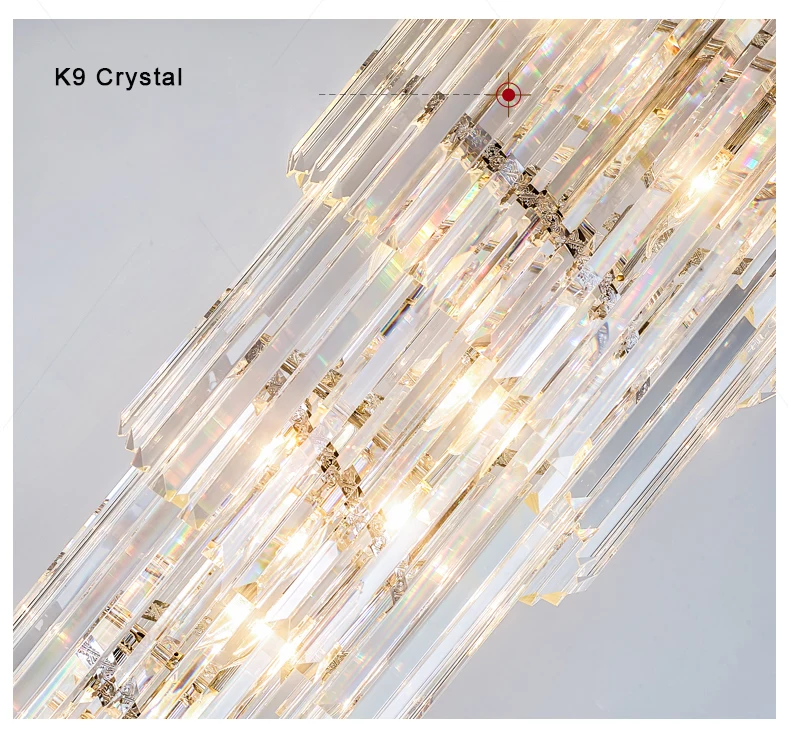 Classic gold modern hang lamp large luxury chandelier hotel villa big crystal light long spiral staircase chandelier