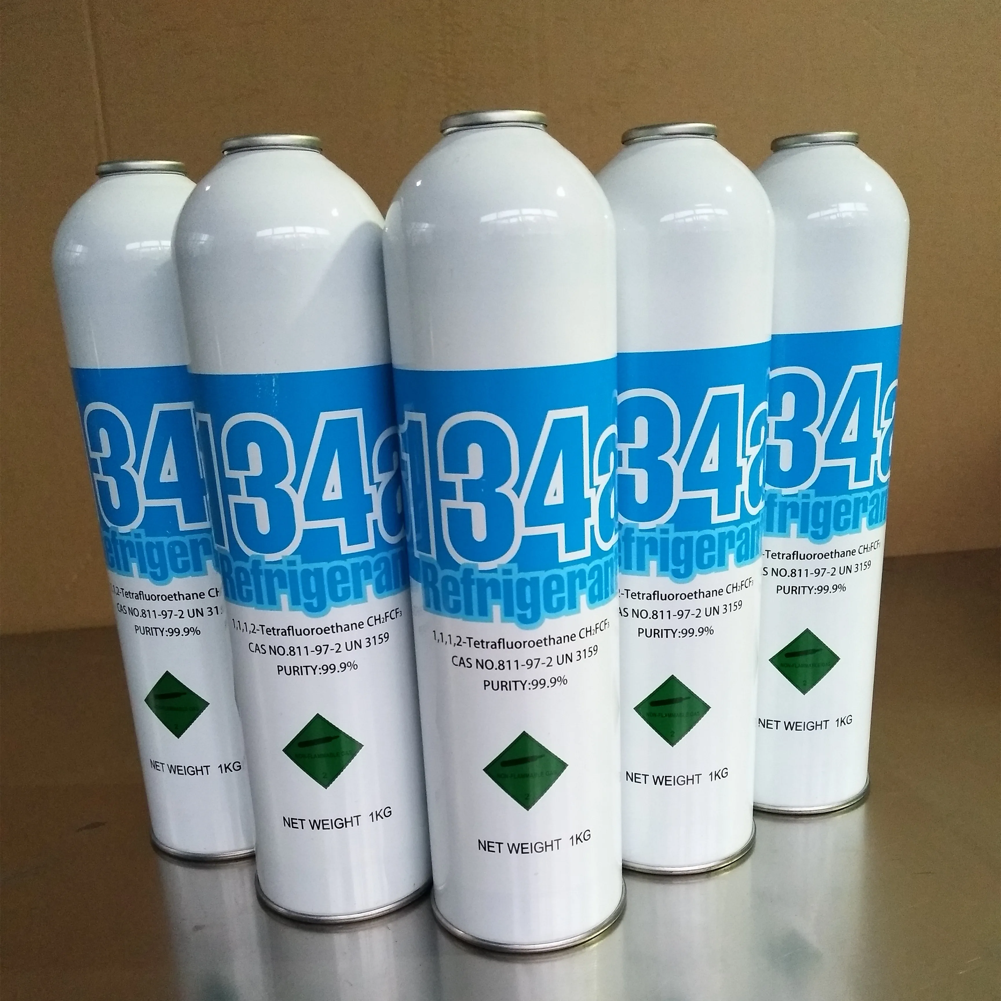 High Quality R134a 99.9% Purity 30lb Cylinder 13.6kg R134a Refrigerant Gas