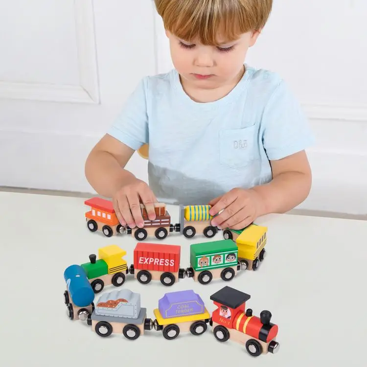 2024 High Quality Montessori Wooden Toy Car Model Transportation Street Sign Wooden Traffic Car