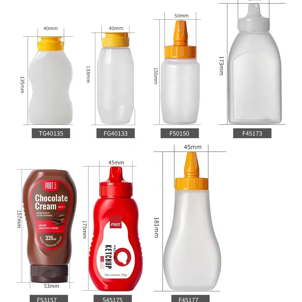 China supplier 11oz PE brown ketchup tomato sauce Plastic Squeeze Bottle for sauces