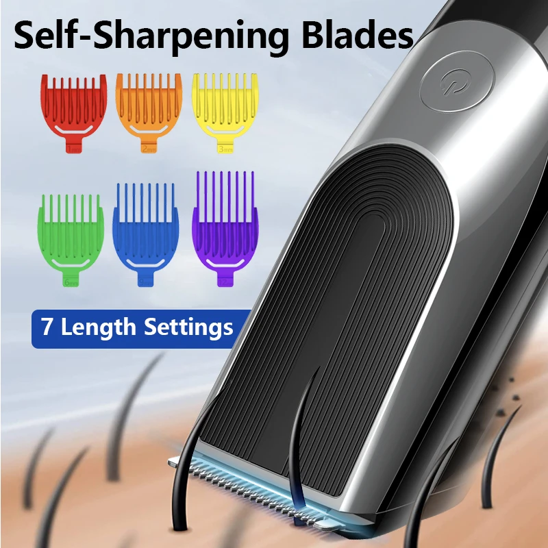 Перезаряжаемая Парикмахерская Машинка для стрижки бороды, беспроводной триммер для ухода за волосами, мужской триммер для бороды с переключателем и светодиодным дисплеем