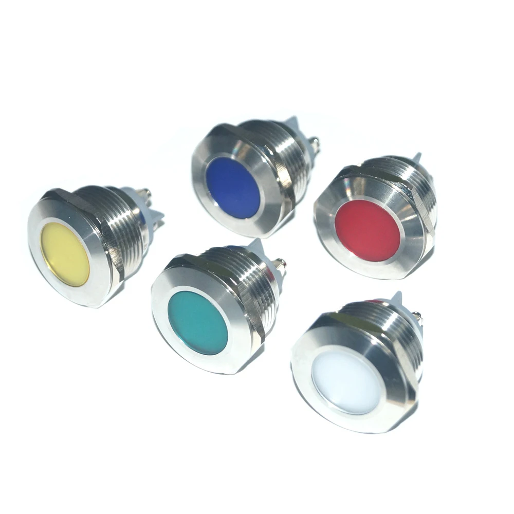 QZ dia 28mm LED Signal Pilot Lamp with 3V 6V 12V 24V 36V 48V 110V 220V LED Indicator Light