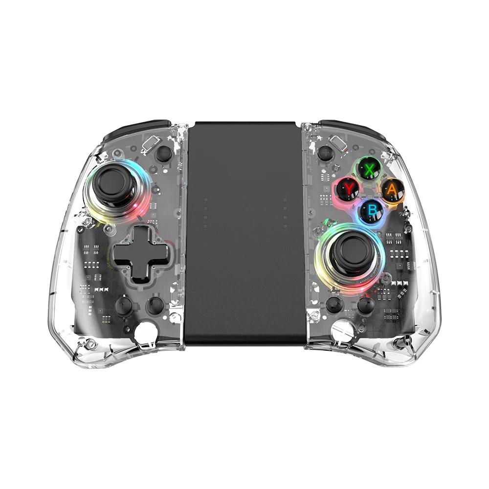 Transparent Switch pro controller  Left and Right Joypad with RGB light  Programmable Function Turbo Wireless Joypad