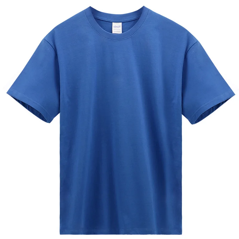 260 Gsm хлопковые мужские футболки большого размера с логотипом Пользовательский логотип печатная простая футболка пользовательская печать без рисунка для
