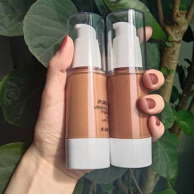 Liquid Foundation Logo Custom Private Label Foundation Dark Skin Matte Control Oil Man Foundation Cosmetics