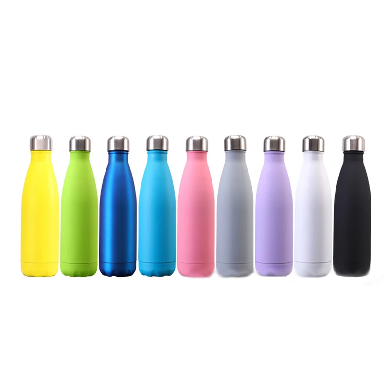 2019 Amazon Hot Sale 17oz Wood Double Wall Vacuum Insulated Coke Cola Shape Water Bottle