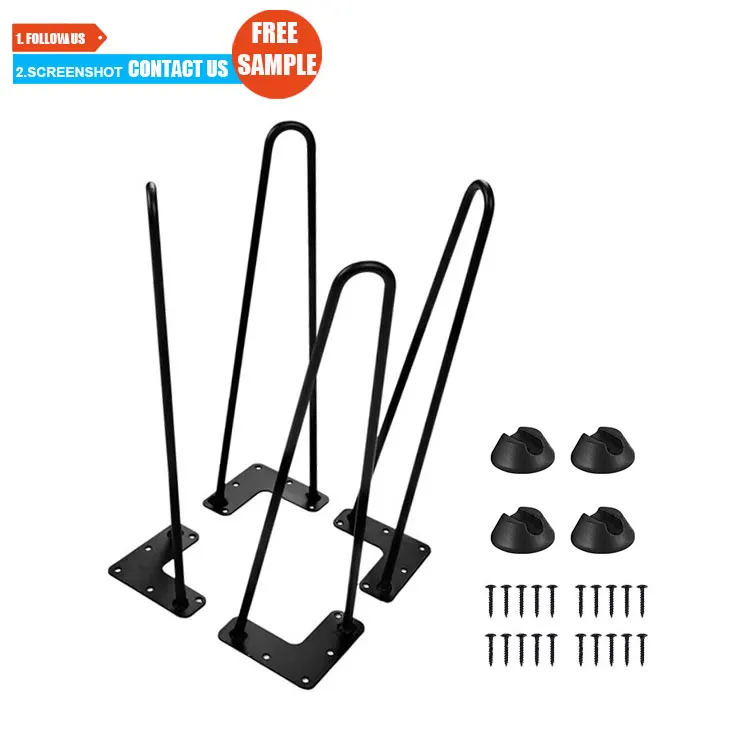 Toco 16 inch hairpin table legs 18 metal  20 inch hairpin table legs brushed metal furniture legs